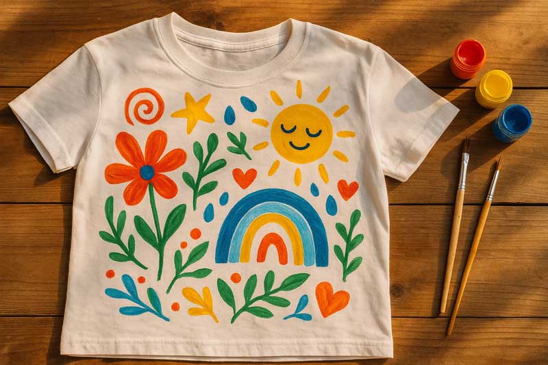 Ejemplo de playera personalizada pintada a mano