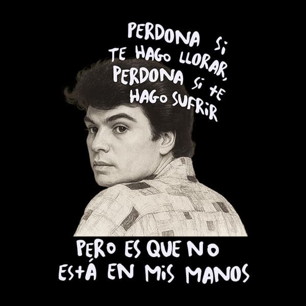 vista del diseño de Playera Juan Gabriel No Está en Mis Manos